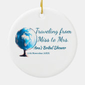 Travel Brautparty Namensdatum fehlen Frau Sim Keramik Ornament (Hinten)