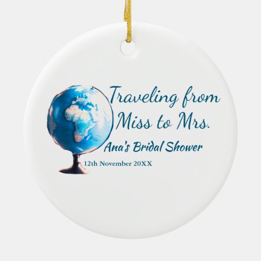 Travel Brautparty Namensdatum fehlen Frau Sim Keramik Ornament (Hinten)