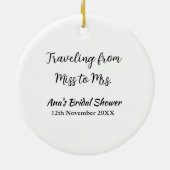 Travel Brautparty Namensdatum fehlen Frau Sim Keramik Ornament (Hinten)