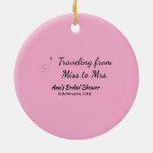 Travel Brautparty Namensdatum fehlen Frau Sim Keramik Ornament (Hinten)