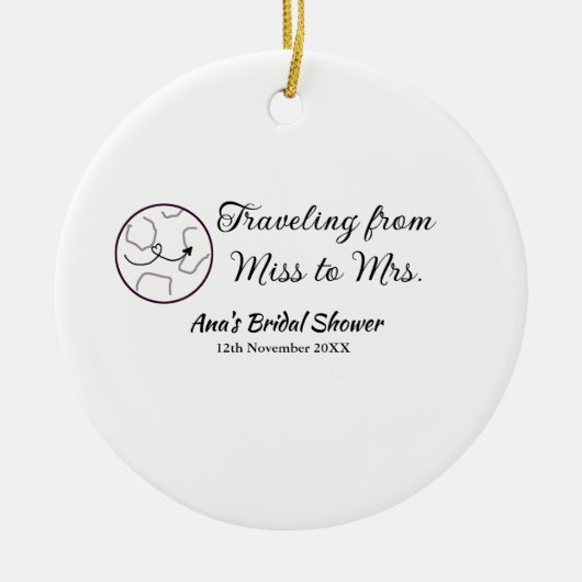 Travel Brautparty Namensdatum fehlen Frau Sim Keramik Ornament (Vorne)