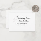 Travel Brautparty Namensdatum fehlen Frau Sim Mitteilungskarte (Vorderseite/Rückseite Beispiel)