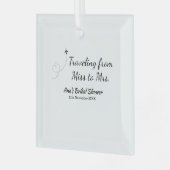 Travel Brautparty Namensdatum fehlen Frau Sim Ornament Aus Glas (Vorderseite links)