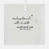Travel Brautparty Namensdatum fehlen Frau Sim Ornament Aus Glas (Rückseite)