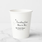 Travel Brautparty Namensdatum fehlen Frau Sim Pappbecher (Vorderseite)