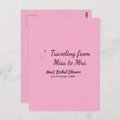 Travel Brautparty Namensdatum fehlen Frau Sim Postkarte (Vorne/Hinten)