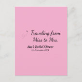 Travel Brautparty Namensdatum fehlen Frau Sim Postkarte (Vorderseite)