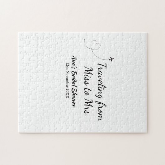 Travel Brautparty Namensdatum fehlen Frau Sim Puzzle (Horizontal)