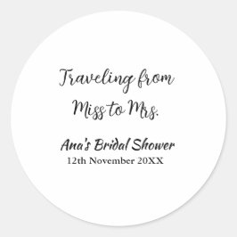 Travel Brautparty Namensdatum fehlen Frau Sim Runder Aufkleber