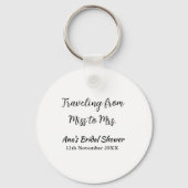 Travel Brautparty Namensdatum fehlen Frau Sim Schlüsselanhänger (Rückseite)