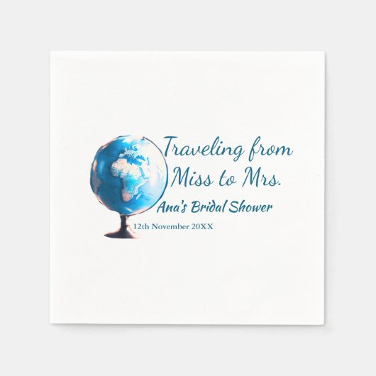 Travel Brautparty Namensdatum fehlen Frau Sim Serviette (Vorderseite)