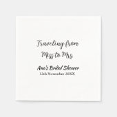 Travel Brautparty Namensdatum fehlen Frau Sim Serviette (Vorderseite)