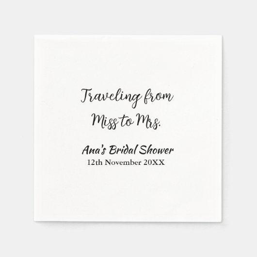 Travel Brautparty Namensdatum fehlen Frau Sim Serviette (Vorderseite)