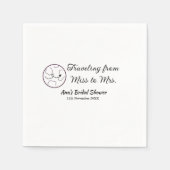 Travel Brautparty Namensdatum fehlen Frau Sim Serviette (Vorderseite)