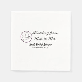 Travel Brautparty Namensdatum fehlen Frau Sim Serviette