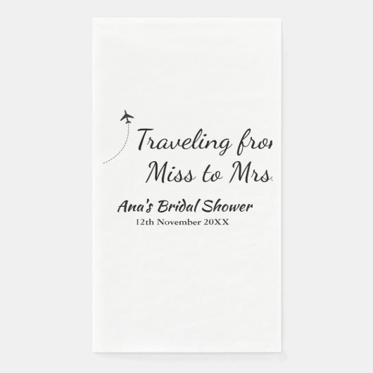 Travel Brautparty Namensdatum fehlen Frau Sim Serviette (Vorderseite)