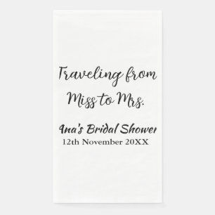 Travel Brautparty Namensdatum fehlen Frau Sim Serviette