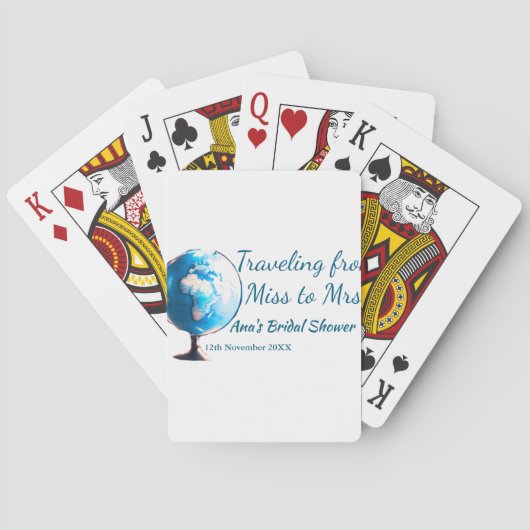 Travel Brautparty Namensdatum fehlen Frau Sim Spielkarten (Rückseite)