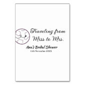 Travel Brautparty Namensdatum fehlen Frau Sim Tischnummer (Rückseite)