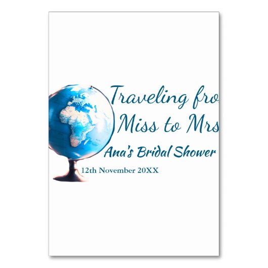 Travel Brautparty Namensdatum fehlen Frau Sim Tischnummer (Rückseite)