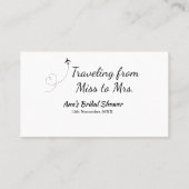 Travel Brautparty Namensdatum fehlen Frau Sim Visitenkarte (Rückseite)