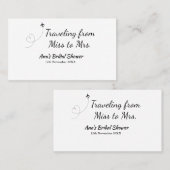 Travel Brautparty Namensdatum fehlen Frau Sim Visitenkarte (Vorne/Hinten)