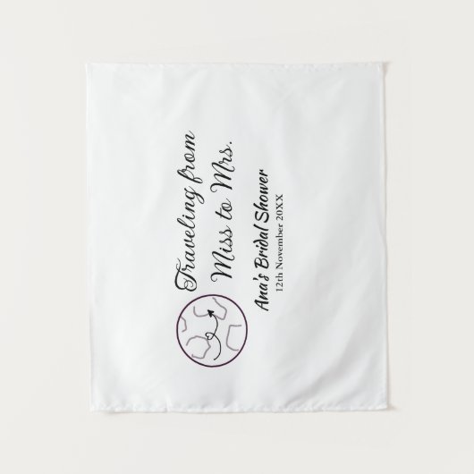 Travel Brautparty Namensdatum fehlen Frau Sim Wandteppich (Vorderseite)