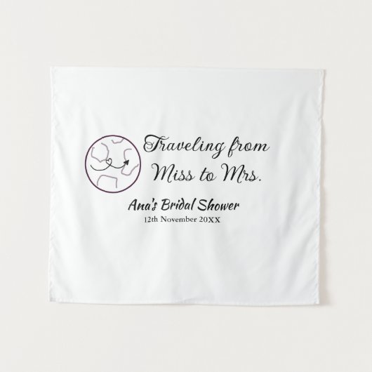 Travel Brautparty Namensdatum fehlen Frau Sim Wandteppich (Vorderseite (Horizontal))