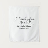 Travel Brautparty Namensdatum fehlen Frau Sim Wandteppich (Vorderseite)