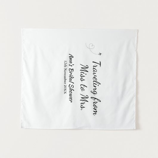 Travel Brautparty Namensdatum fehlen Frau Sim Wandteppich (Vorderseite (Horizontal))