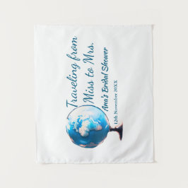 Travel Brautparty Namensdatum fehlen Frau Sim Wandteppich