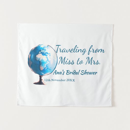 Travel Brautparty Namensdatum fehlen Frau Sim Wandteppich (Vorderseite (Horizontal))