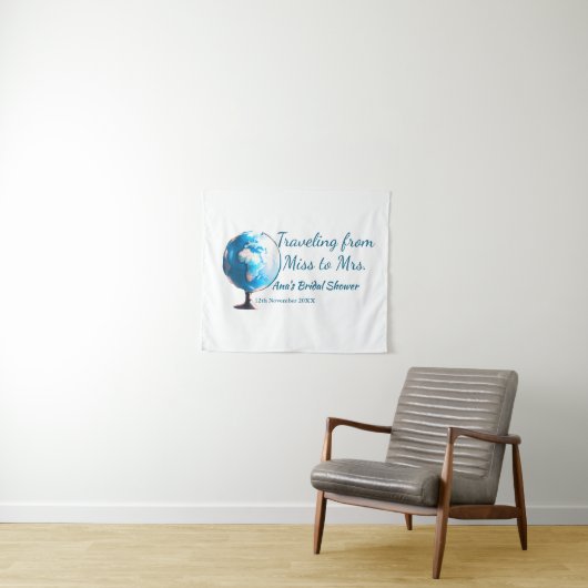 Travel Brautparty Namensdatum fehlen Frau Sim Wandteppich (Beispiel (Horizontal))