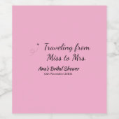 Travel Brautparty Namensdatum fehlen Frau Sim Weinetikett (Einzelnes Label)