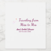 Travel Brautparty Namensdatum fehlen Frau Sim Weinetikett (Einzelnes Label)