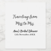 Travel Brautparty Namensdatum fehlen Frau Sim Weinetikett (Einzelnes Label)