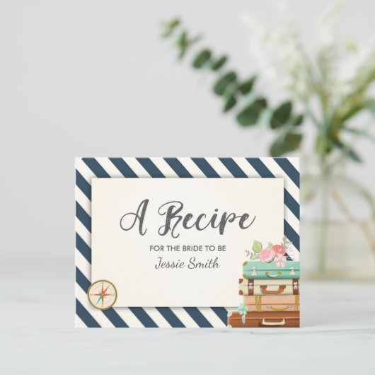 Travel Brautparty Rezept Card Miss an Mrs. Postkarte (Stehend Vorderseite)