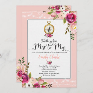 Travel Bridal Dusche Einladung Miss an Frau Duwer