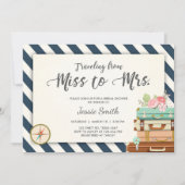 Travel Bridal Dusche Einladung Miss an Mrs. Navy (Vorderseite)