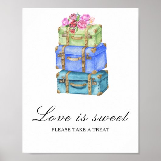 Travel bridal shower Love is sweet Poster (Vorne)