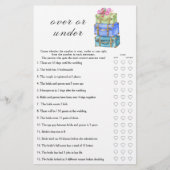 Travel Bridal shower  Over or under game (Vorderseite)