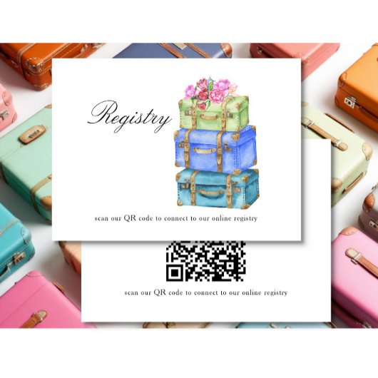 Travel Bridal shower QR code for registry  Begleitkarte