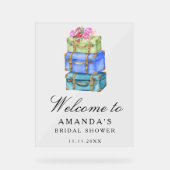 Travel bridal shower welcome sign acrylschild (Vorderseite)