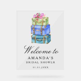 Travel bridal shower welcome sign acrylschild
