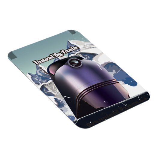 Travel By Train Sci-Fi Vintage Kunst Magnet (Rechte Seite)