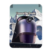 Travel By Train Sci-Fi Vintage Kunst Magnet (Vertikal)
