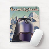 Travel By Train Sci-Fi Vintage Kunst Mousepad (Mit Mouse)