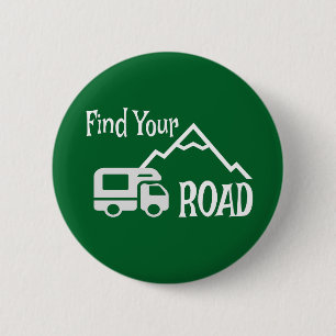 Travel Camping RV Finden Sie Ihre Straße Button