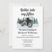 Travel Classic Motorrad Rolling 50. Geburtstag Einladung (Vorderseite)