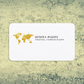 Travel Consultant Gold Map Minimalistisch Visitenkarte